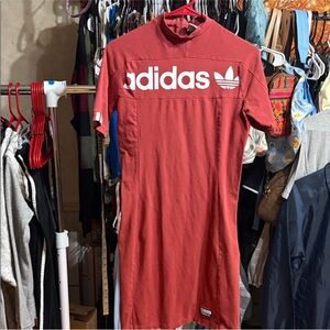 ❤️ Adidas Originals Logo T-Shirt Dress | Brick Red | Size Large ❤️